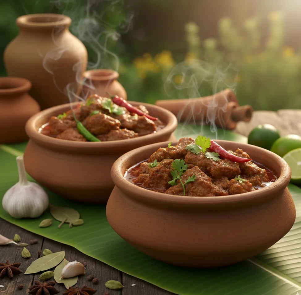 Rogan Josh in clay pot